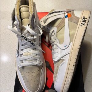 Off-White White and Cream Athletic Shoes